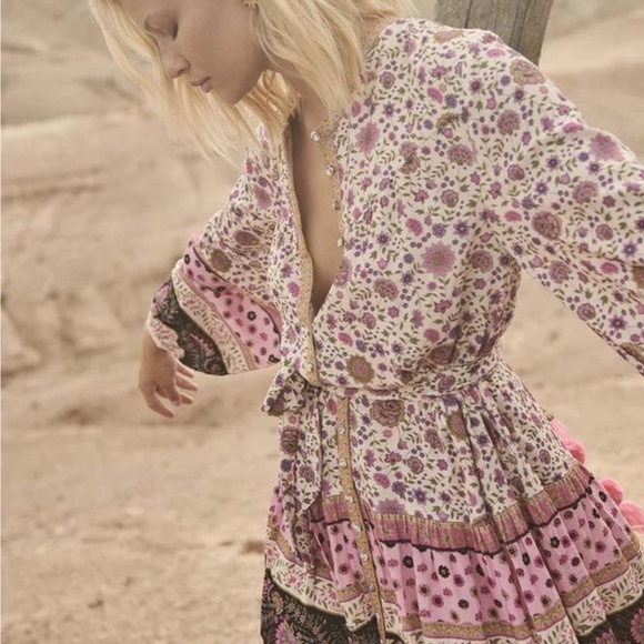 NWT SPELL & THE GYPSY WOMENS LADY UNTAMED BELTED TUNIC DRESS PRINTED SZ MEDIUM - Picture 3 of 10